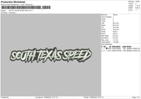 South Texas Speed Embroidery File 4 sizes