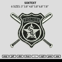 Soxtext Embroidery FIle 6 sizes