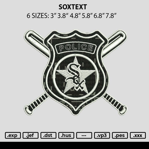 Soxtext Embroidery FIle 6 sizes