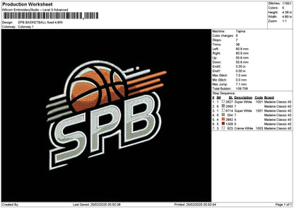 Basketballtext 2202 Embroidery File 6 sizes