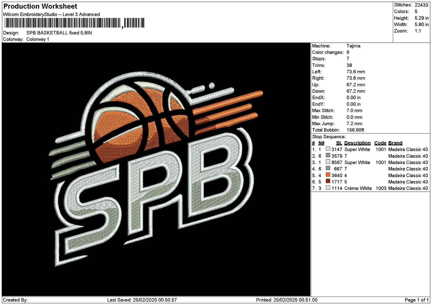 Basketballtext 2202 Embroidery File 6 sizes