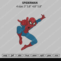 Spiderman Embroidery File 4 size