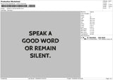 Speak A Good Word Embroidery File 4 size