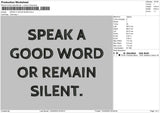 Speak A Good Word Embroidery File 4 size