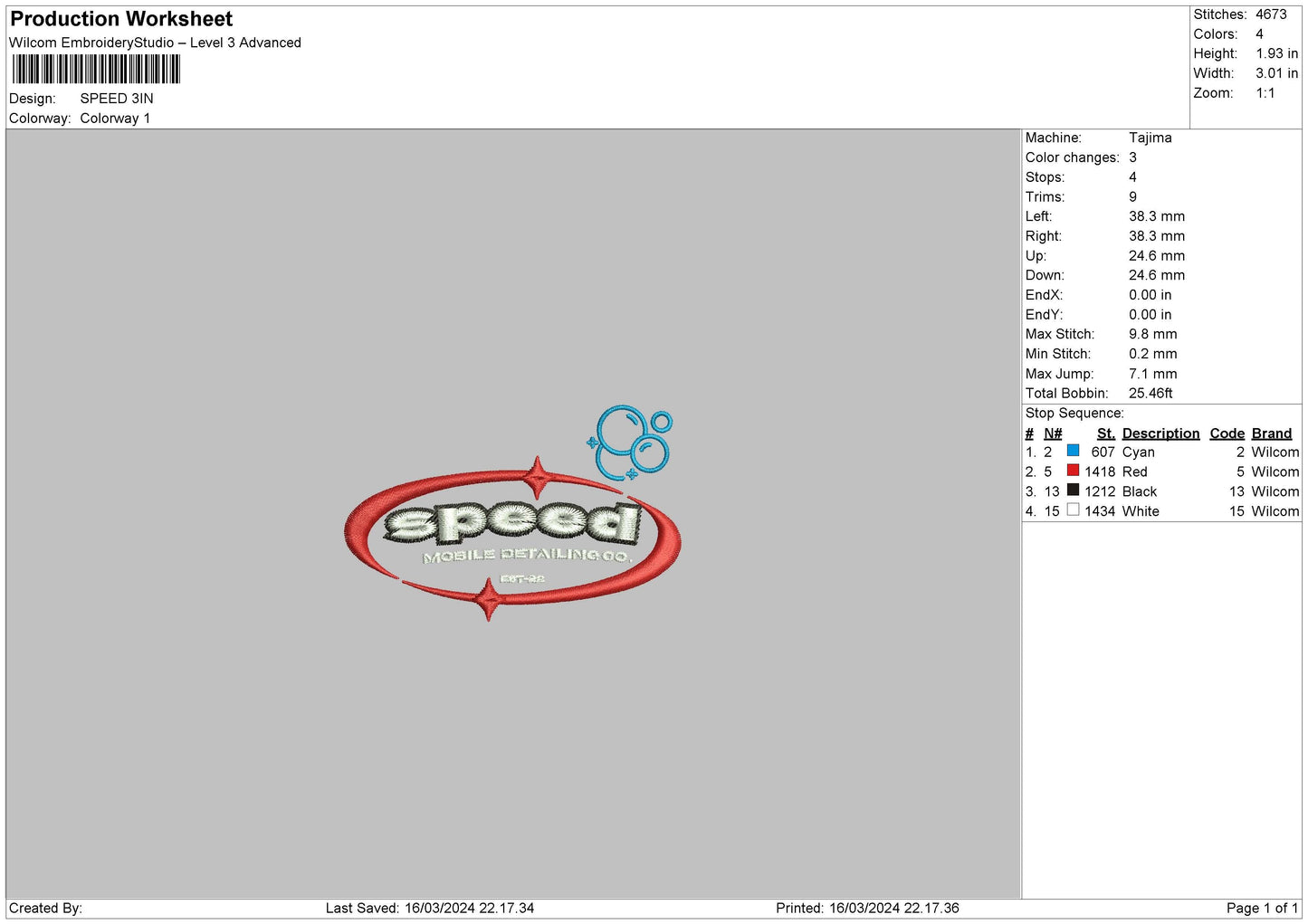 Speedoval Embroidery File 6 sizes