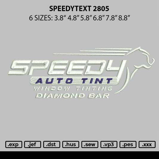 Speedytext 2805 Embroidery File 6 sizes