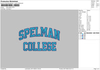 Spelman Embroidery File 6 sizes
