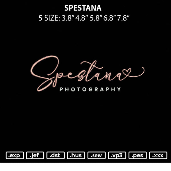 Spestana Embroidery File 5 sizes