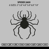 Spider2609 Embroidery File 6 sizes