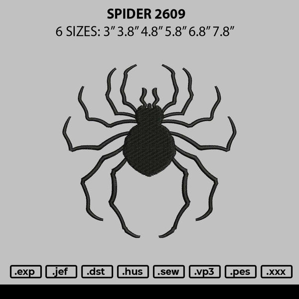 Spider2609 Embroidery File 6 sizes