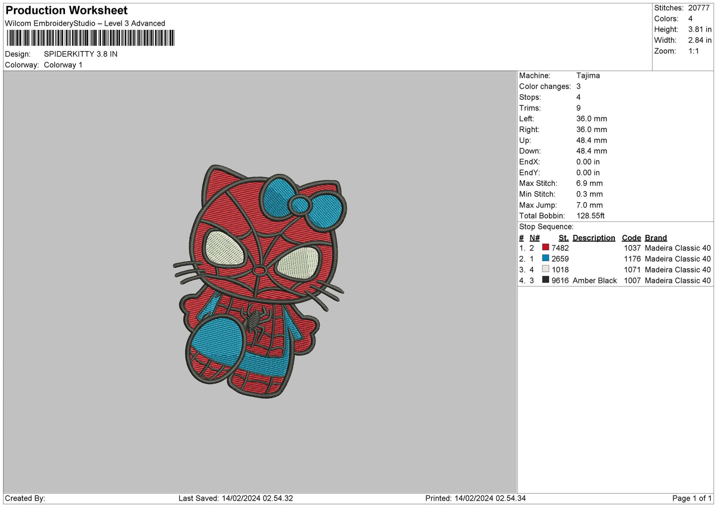 Spiderkitty 002 Embroidery File 6 sizes