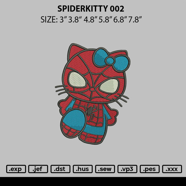 Spiderkitty 002 Embroidery File 6 sizes