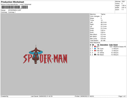 Spiderman Embroidry File 4 sizes