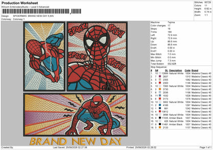 Spider 2508 Embroidery Machine Design File 6 sizes