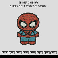 Spider Chibi V3 Embroidery File 6 sizes