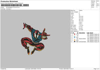 Spiderman Color Embroidery File 4 size