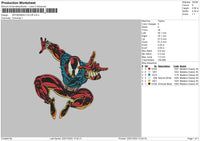 Spiderman Color Embroidery File 4 size