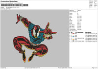 Spiderman Color Embroidery File 4 size