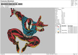 Spiderman Color Embroidery File 4 size