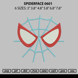 Spiderface0601 Embroidery File 6 sizes