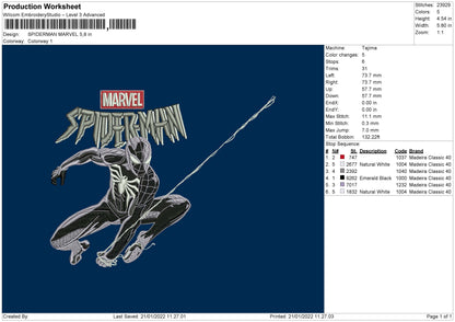 Spider Marv Embroidery File 4 size