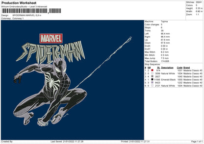 Spider Marv Embroidery File 4 size