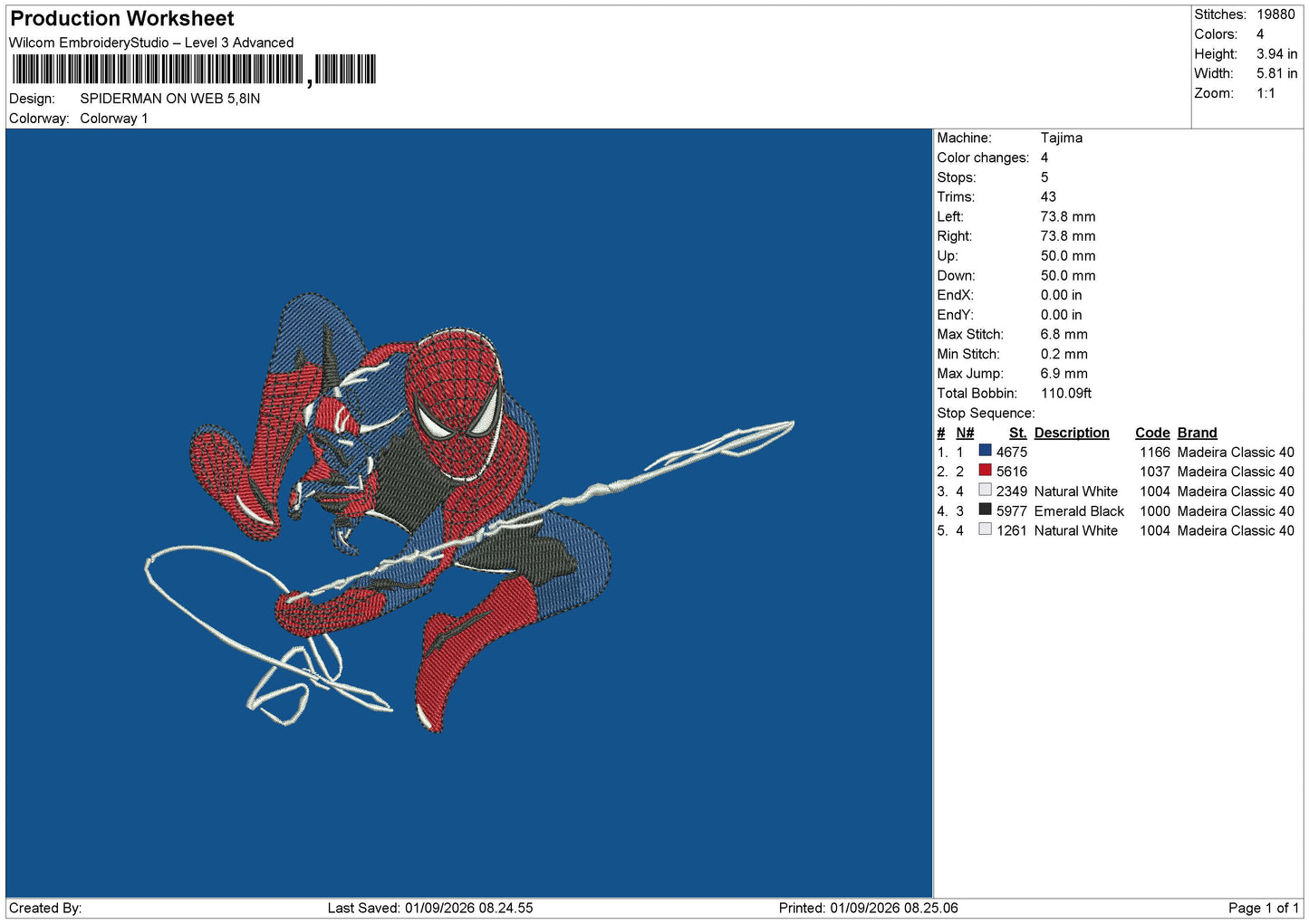 SPIDERMAN ON WEB Embroidery Machine Design Files