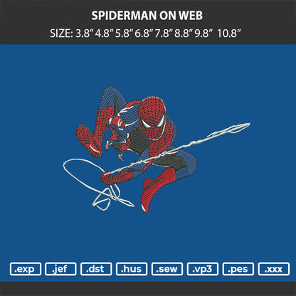 SPIDERMAN ON WEB Embroidery Machine Design Files