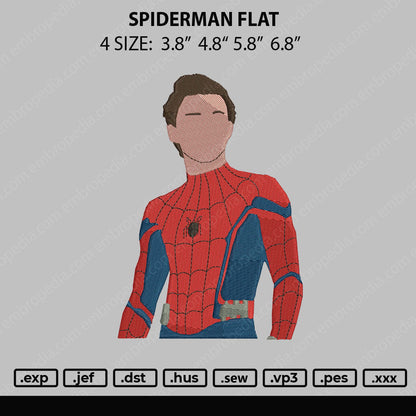 Spiderman Flat Embroidery File 4 size