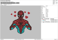 Spiderman Valentine Embroidery File 4 size