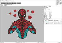 Spiderman Valentine Embroidery File 4 size