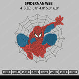 Spiderman Web Embroidery File 4 size