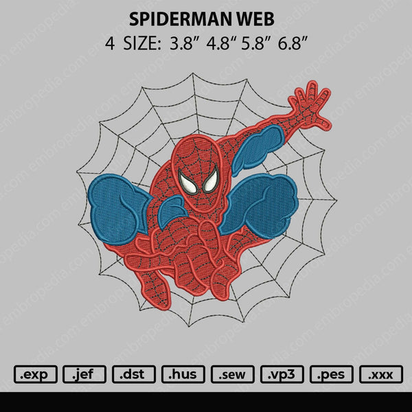 Spiderman Web Embroidery File 4 size