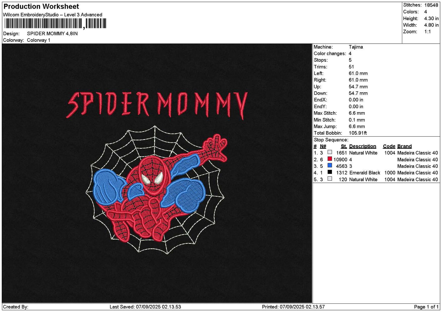 Spidertext 0709 Embroidery File 6 sizes