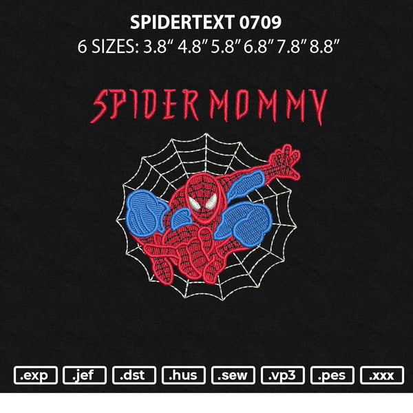 Spidertext 0709 Embroidery File 6 sizes