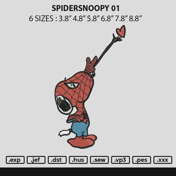 Spidersnoopy 01 Embroidery File 6 sizes