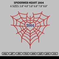 Spiderweb Heart 2004 Embroidery File 6 sizes