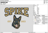 Spike Dog Embroidery File 6 sizes