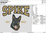 Spike Dog Embroidery File 6 sizes