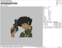 Spike Spiegel Embroidery File 4 size