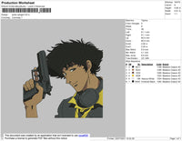 Spike Spiegel Embroidery File 4 size