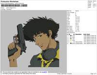 Spike Spiegel Embroidery File 4 size