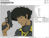 Spike Spiegel Embroidery File 4 size