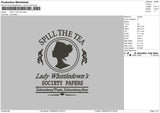 Spill Text Embroidery File 6 sizes