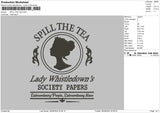 Spill Text Embroidery File 6 sizes