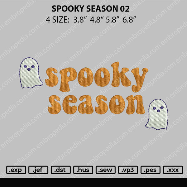 Spooky Season 02 Embroidery File 4 size