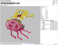 Spongebob Jellyfish Embroidery File 4 size