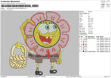 Spongebob W Flower Embroidery File 4 size