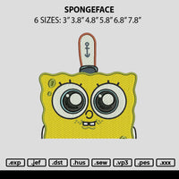 Spongeface Embroidery File 6 sizes