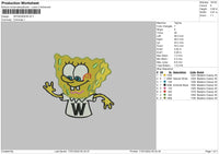Spongebob W Embroidery File 5 size